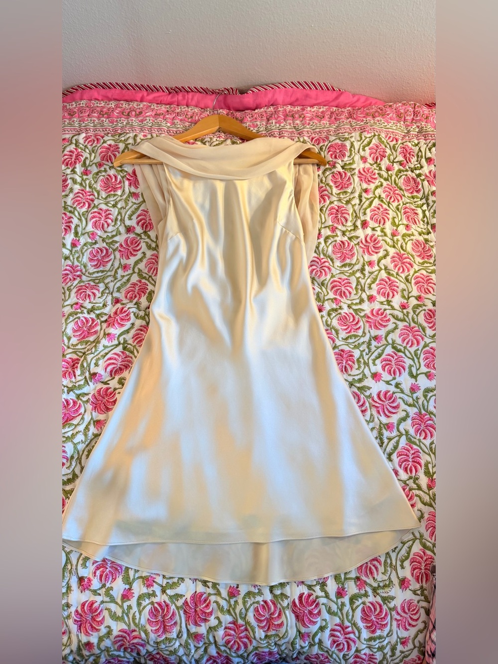 Reformation Jonelle Silk Dress In Almond, NWOT, NEVER WORN, NO FLAWS. - Picture 13 of 16